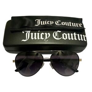 Juicy Couture All Eyes on Juicy Aviator Sunglasses w/ Case NEW